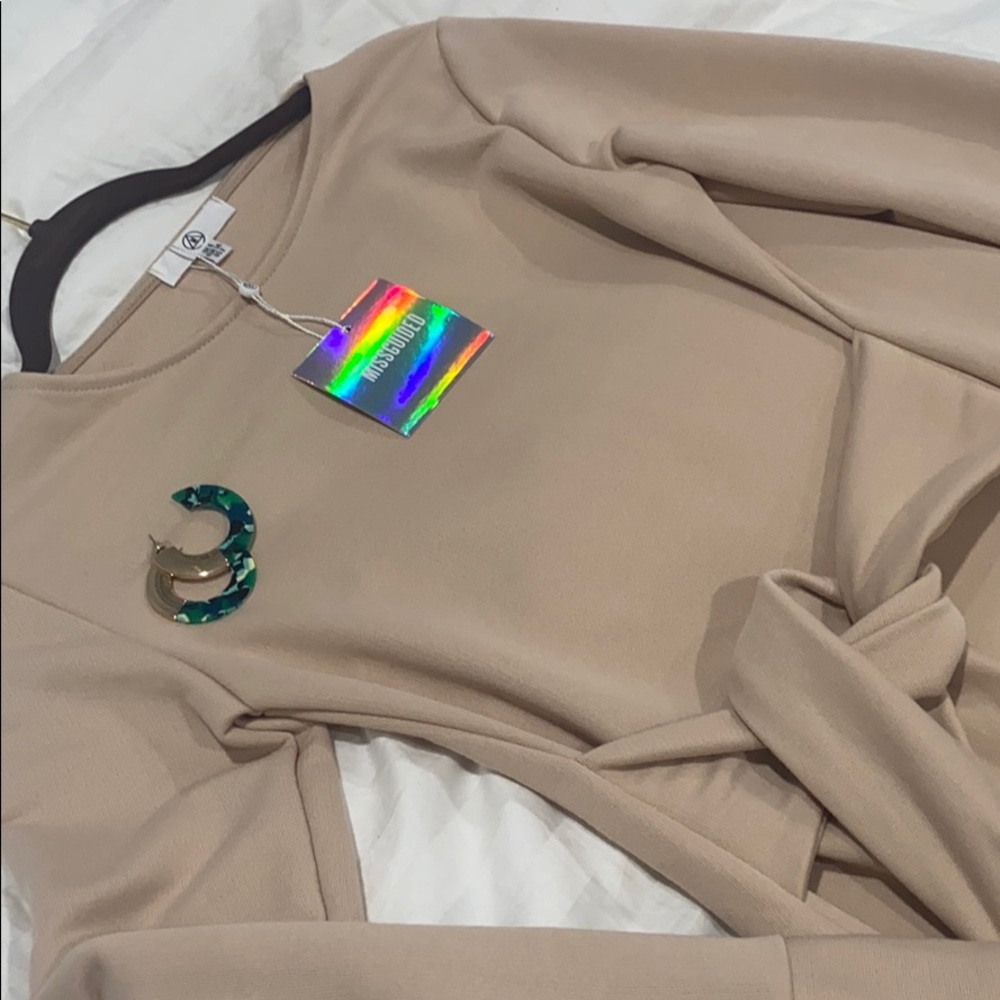 Missguided tie sweater dress